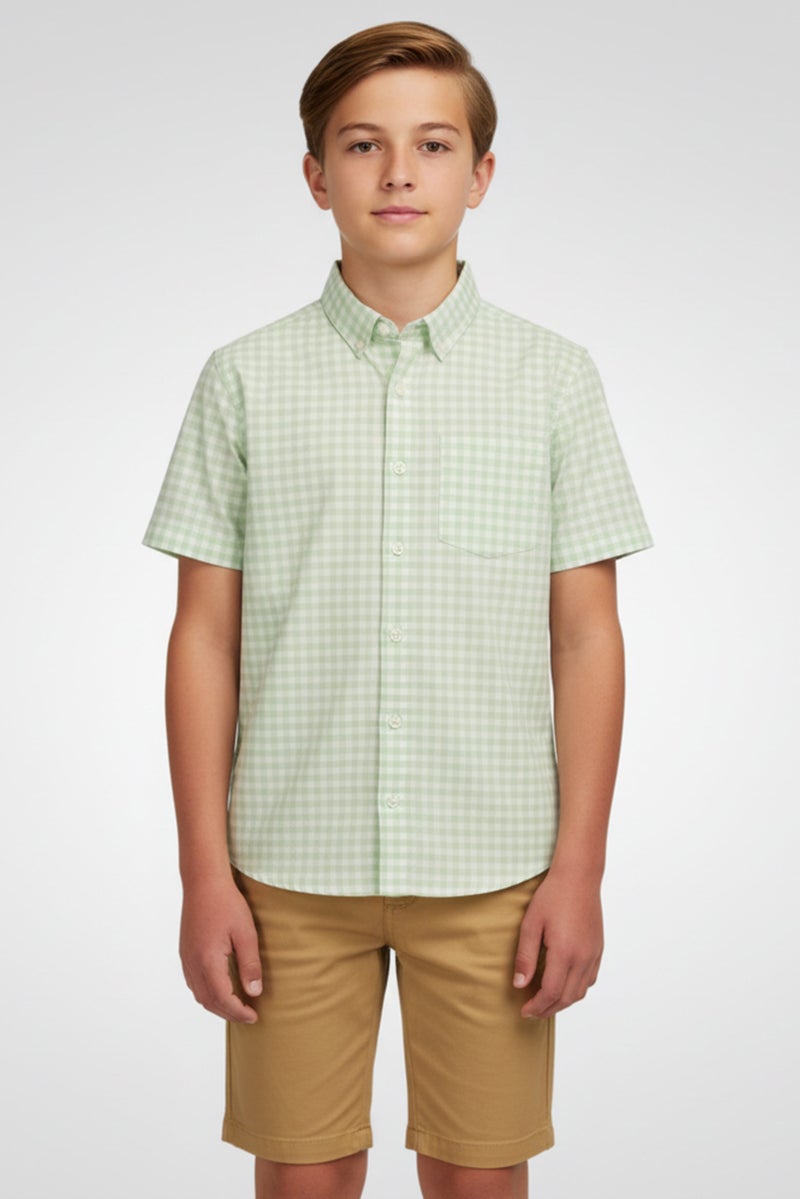 Freestyle طقم قميص وشورت مقلم للأطفال الأولاد من قطعتين، متعدد الألوان - Image 1